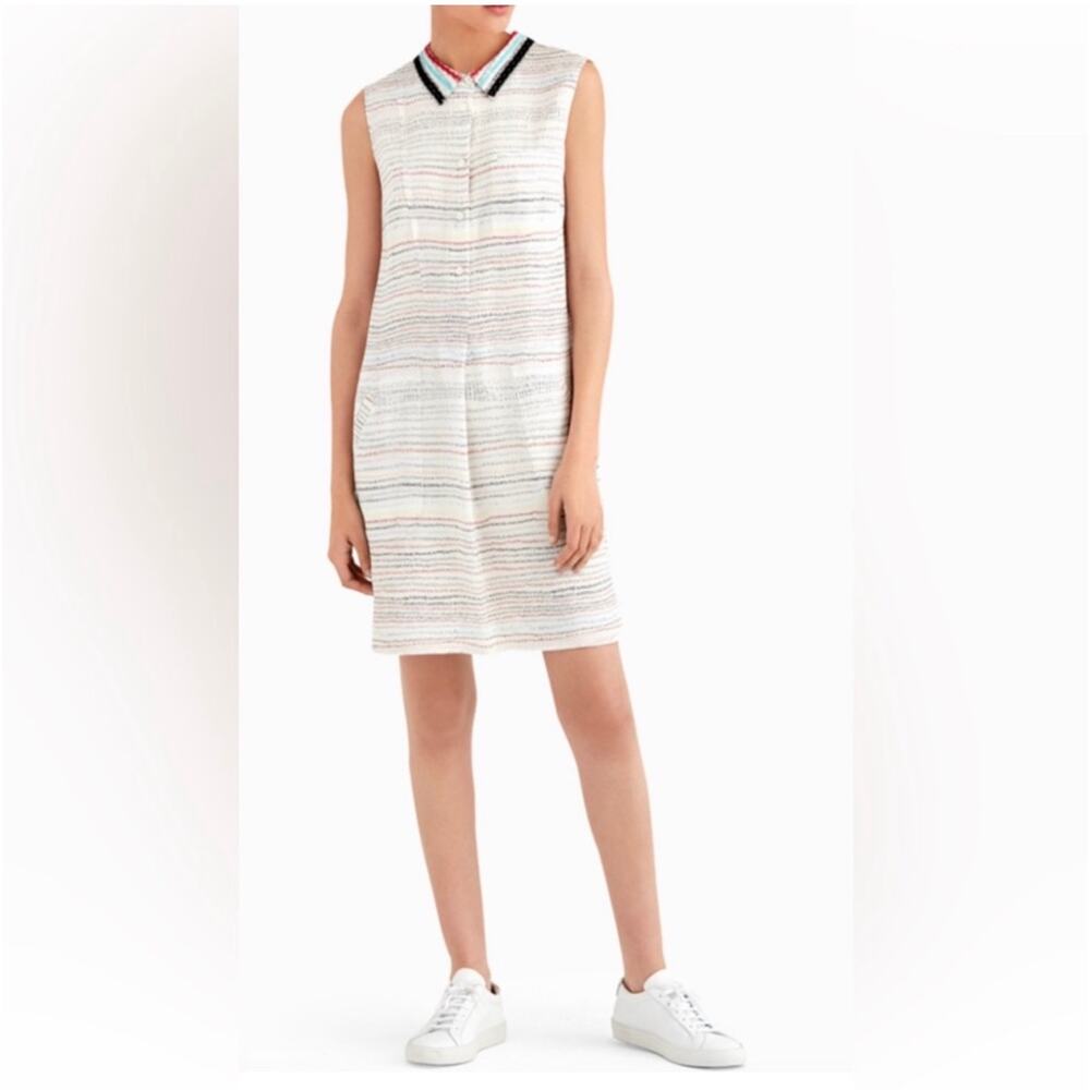 Jason Wu GREY Silk Pascal Scribble Print Dress Sequin Collar Size 4